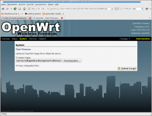 Firmware flashing menu of LUCI
