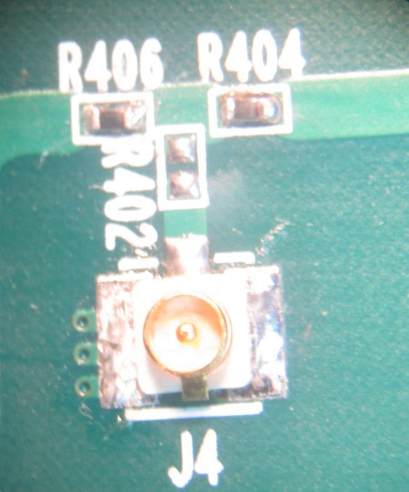 Close up of Mode Select Resistors and J4